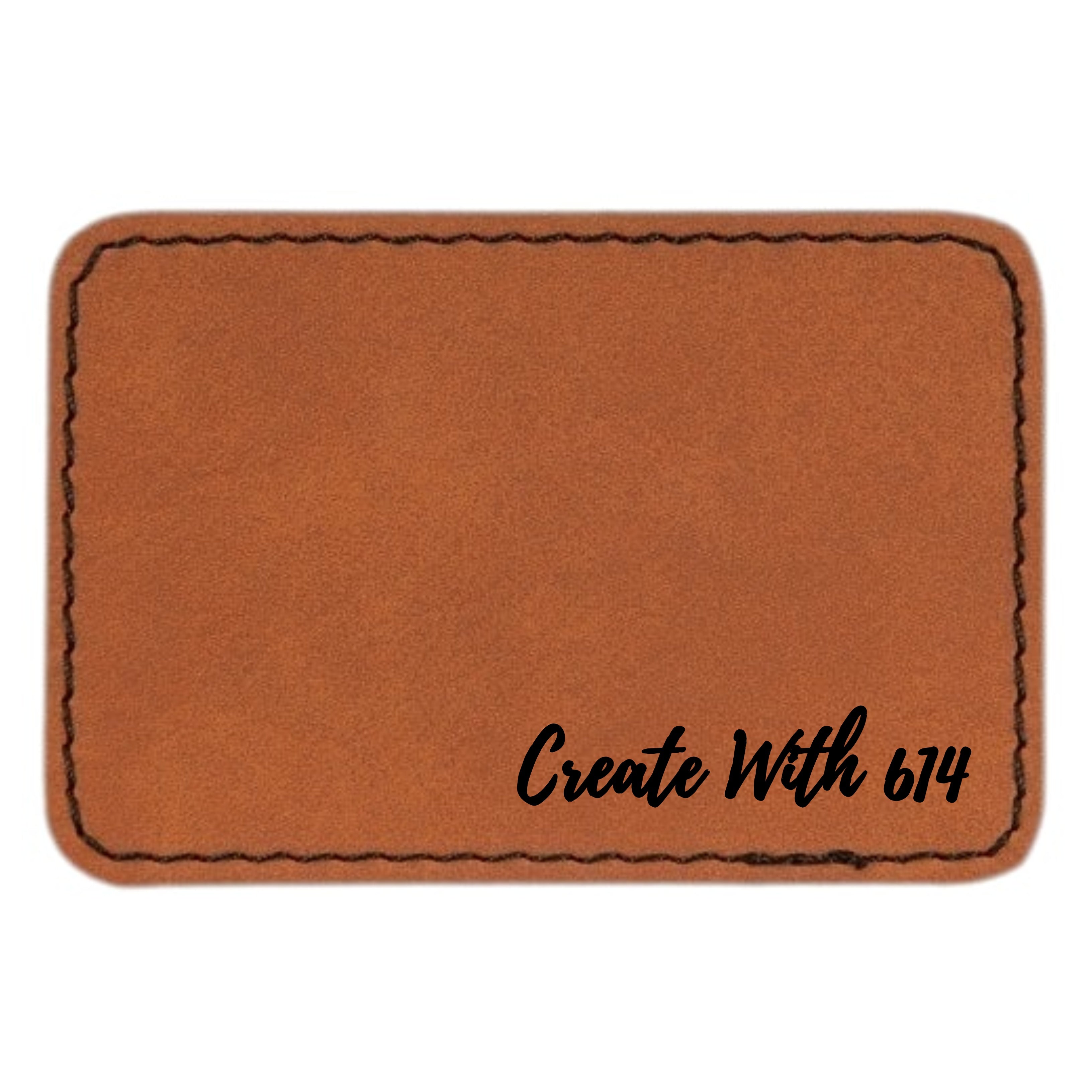 Laserable Leatherette 3 x 2 Rectangle Patch with Adhesive