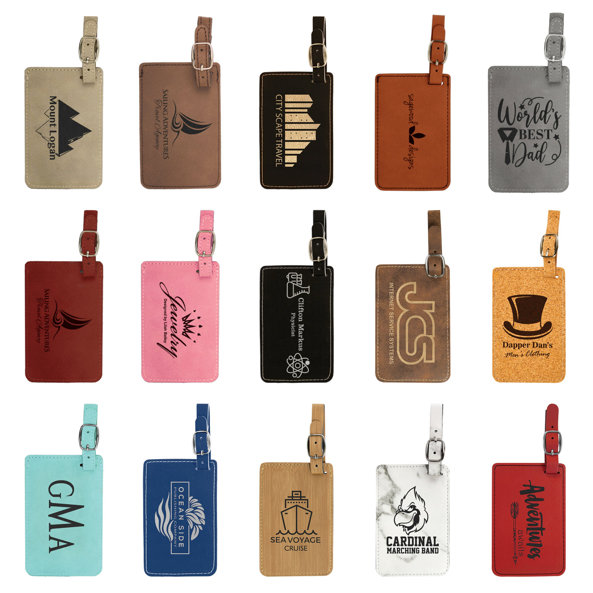 Custom Luggage Tags, Engraved Luggage Tag, Leather Tags with Logo, Monogram  Suitcase Tag, Diaper Bag Tag, Backpack Tag, ID Bag Tag, Golf Bag Tag