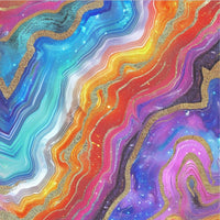 4" x 4" Pattern Acrylic Rainbow Geode