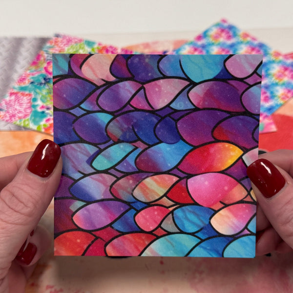 4" x 4" Pattern Acrylic Rainbow Mermaid