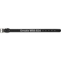 Laserable Leatherette Dog Collar 15" Black Silver | Create With 614