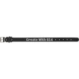 Laserable Leatherette Dog Collar 15" Black Silver | Create With 614