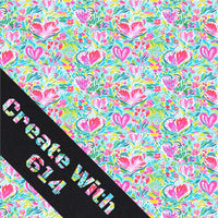 12" x 18" Laserable Leatherette Sheet With Adhesive Flutter Hearts | Create With 614