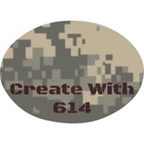 Laserable Leatherette Patch Oval Large Digital Woodland Camo Black