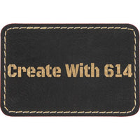 Laserable Leatherette 3" x 2" Rectangle Patch with Adhesive Black Gold | Create With 614