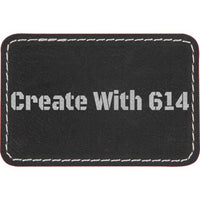 Laserable Leatherette 3" x 2" Rectangle Patch with Adhesive Black Silver | Create With 614