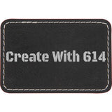 Laserable Leatherette 3" x 2" Rectangle Patch with Adhesive Black Silver | Create With 614