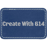 Laserable Leatherette 3" x 2" Rectangle Patch with Adhesive Blue Silver | Create With 614