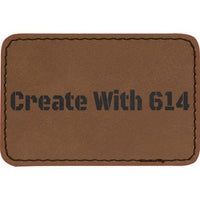 Laserable Leatherette 3" x 2" Rectangle Patch with Adhesive Dark Brown Black | Create With 614