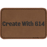 Laserable Leatherette 3" x 2" Rectangle Patch with Adhesive Dark Brown Black | Create With 614