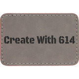 Laserable Leatherette 3" x 2" Rectangle Patch with Adhesive Gray Black | Create With 614