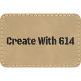 Laserable Leatherette 3" x 2" Rectangle Patch with Adhesive Kahaki Black | Create With 614