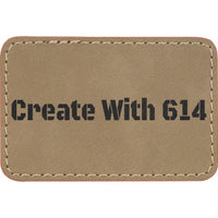 Laserable Leatherette 3" x 2" Rectangle Patch with Adhesive Light Brown Black | Create With 614