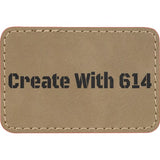 Laserable Leatherette 3" x 2" Rectangle Patch with Adhesive Light Brown Black | Create With 614