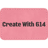 Laserable Leatherette 3" x 2" Rectangle Patch with Adhesive Pink Black | Create With 614