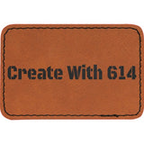 Laserable Leatherette 3" x 2" Rectangle Patch with Adhesive Rawhide Black | Create With 614