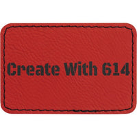 Laserable Leatherette 3" x 2" Rectangle Patch with Adhesive Red Black | Create With 614