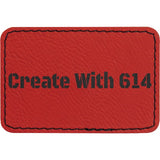 Laserable Leatherette 3" x 2" Rectangle Patch with Adhesive Red Black | Create With 614