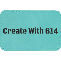 Laserable Leatherette 3" x 2" Rectangle Patch with Adhesive Teal Black | Create With 614