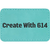 Laserable Leatherette 3" x 2" Rectangle Patch with Adhesive Teal Black | Create With 614