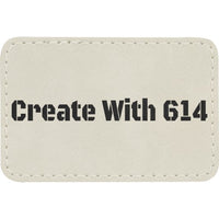 Laserable Leatherette 3" x 2" Rectangle Patch with Adhesive White Black | Create With 614