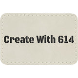 Laserable Leatherette 3" x 2" Rectangle Patch with Adhesive White Black | Create With 614