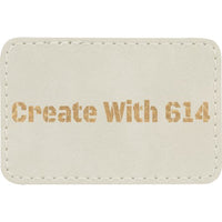 Laserable Leatherette 3" x 2" Rectangle Patch with Adhesive White Gold | Create With 614