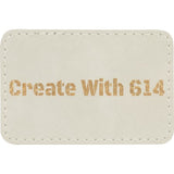 Laserable Leatherette 3" x 2" Rectangle Patch with Adhesive White Gold | Create With 614