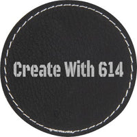 Laserable Leatherette 2.5" Round Patch with Adhesive