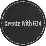 Laserable Leatherette 2.5" Round Patch with Adhesive