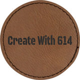 Laserable Leatherette 2.5" Round Patch with Adhesive