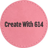 Laserable Leatherette 2.5" Round Patch with Adhesive