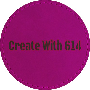 Round Patch w/Adhesive, 2-1/2, Laserable Leatherette